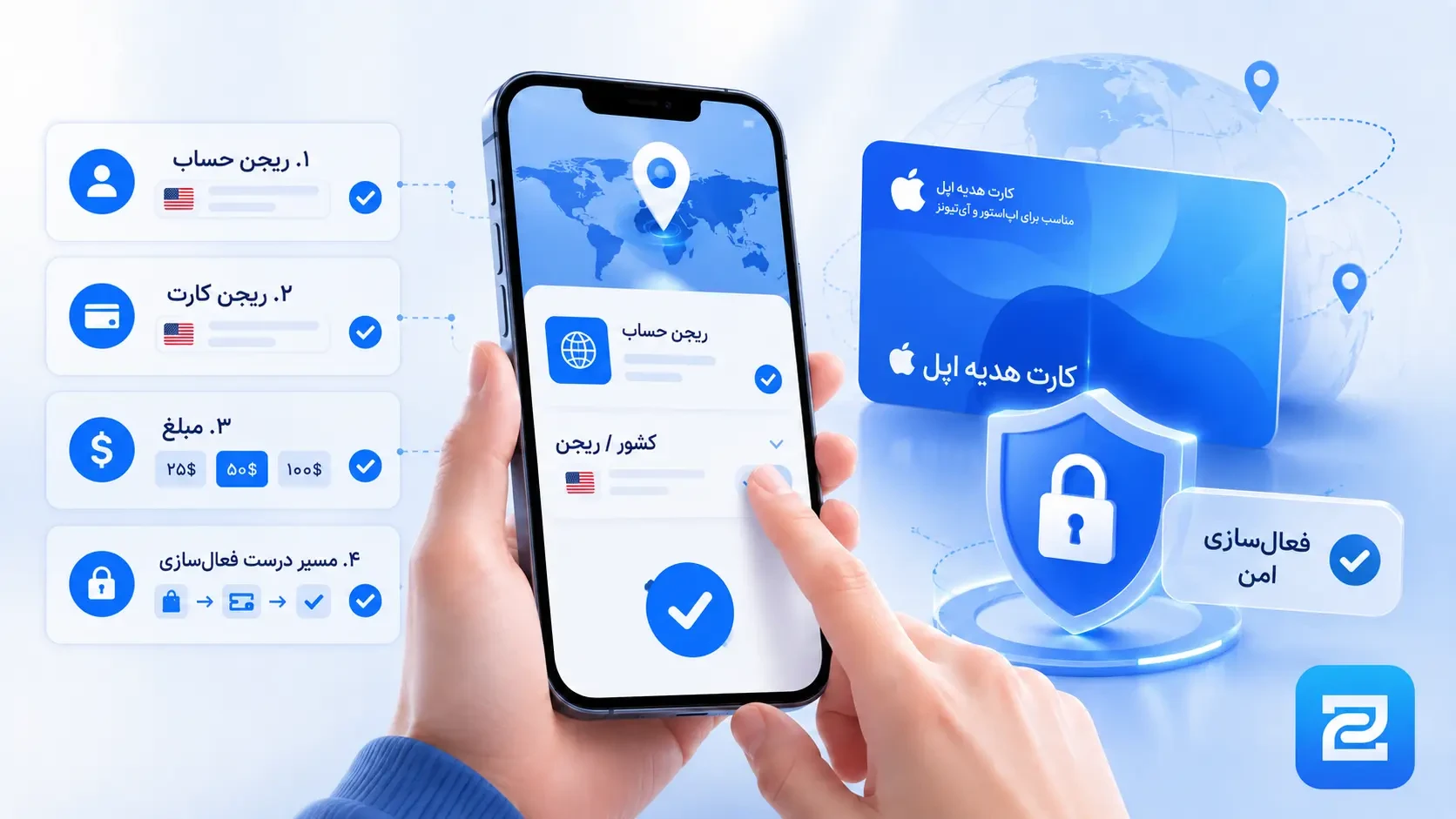 راهنمای تطبیق ریجن گیفت کارت اپل با Apple ID پیش از فعال‌سازی و Redeem